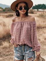 Boho Chic Off-Shoulder Sheer Blouse