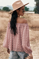 Boho Chic Off-Shoulder Sheer Blouse