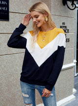 Color Block Comfort Crew Neck Long Sleeve Shirt