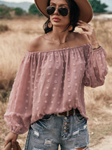 Boho Chic Off-Shoulder Sheer Blouse