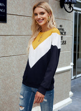 Color Block Comfort Crew Neck Long Sleeve Shirt