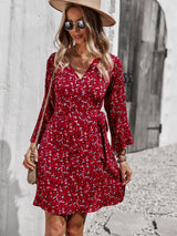 Floral Wrap Boho Dress