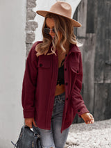 Cozy Chic Buttoned Fleece Coat