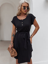 Black Ruffle Midi Dress