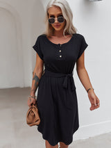 Black Ruffle Midi Dress