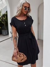 Black Ruffle Midi Dress