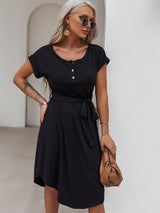 Black Ruffle Midi Dress