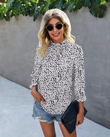 Polka Dot Chic High Neck Blouse