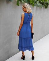 Ethereal Ruffle Swing Chiffon Dress