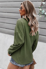 Cozy Chic V Neck Button Sweater