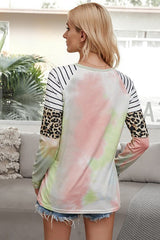 Tie Dye Crew Neck Long Sleeve Top