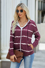 Cozy Striped Zip-Up Hoodie