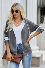 Cozy Striped Zip-Up Hoodie