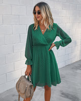 Elegant V Neck Wrap Dress