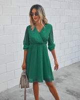 Elegant V Neck Wrap Dress