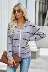 Cozy Striped Zip-Up Hoodie