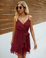 Elegant V-Neck Ruffle Dress