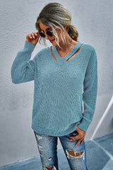 Cozy Chic V Neck Knit Sweater