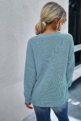 Cozy Chic V Neck Knit Sweater