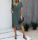 Polka Dot V Neck Midi Dress | Dress - Women's | Dress, midi dress | Elings