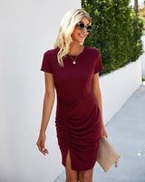 Slim Fit Ruched Tee Dress