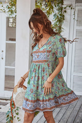 Floral Swing V-Neck Tunic Dress