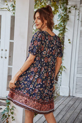 Floral Swing V-Neck Tunic Dress