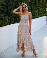 Polka Dot Ruffled Maxi Dress