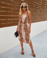 Wild Charm Animal Print Midi Dress