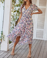 Floral Dream V-Neck Midi Dress | Dress - Women's | 2023, Dress, midi dress, New Arrivals | Elings