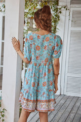 Floral Swing V-Neck Tunic Dress