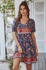 Floral Swing V-Neck Tunic Dress