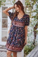 Floral Swing V-Neck Tunic Dress