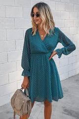 Elegant V Neck Wrap Dress