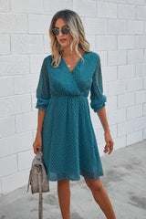 Elegant V Neck Wrap Dress