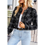 Cropped Plaid Button Coat | Coat - Women's | 2023, Coat, fall and winter, Just arrived, plaid | Elings