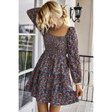 Floral Ruffle Smocked Mini Dress | Dress - Women's | above the knee, Dress | Elings