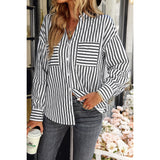 Comfy Chic Button-Down Striped Top | Casual Woven Top - Women's | long sleeve top, Top, tops | Elings