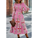 Floral Ruffle Color Block Dress | Dress - Women's | 2023, Dress, Just arrived, midi dress | Elings